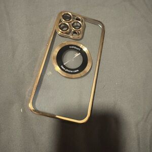 Gold and Clear Phone Case For a 15 Pro Max